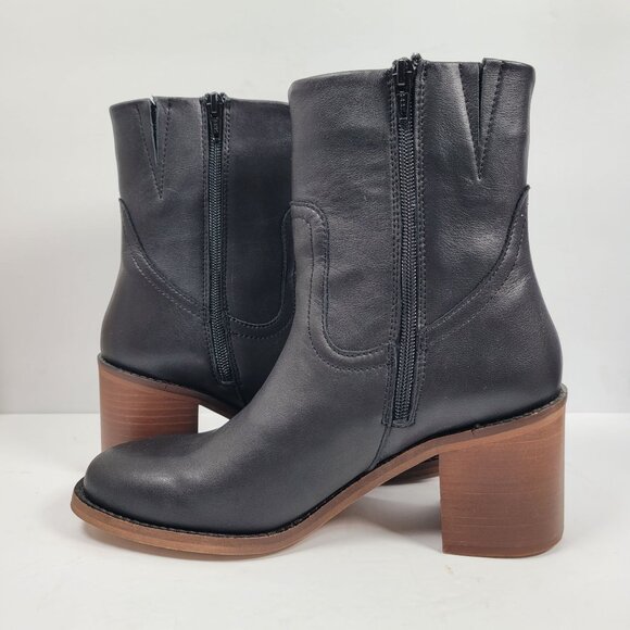 Patina Women's Black Leather Ankle Boots US Size 8 - Picture 6 of 11